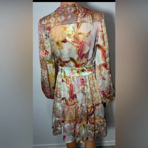 Guess Pastel Patterned Long Sleeve Dress - Picture 7 of 11